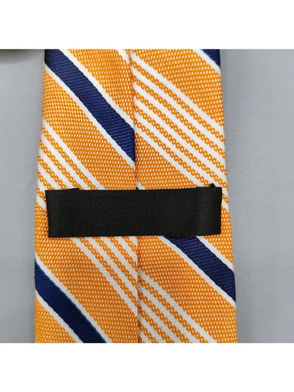 Unbranded Boys Orange, White, and Blue Striped Regimental Clip-on Tie (Ages 2-5)